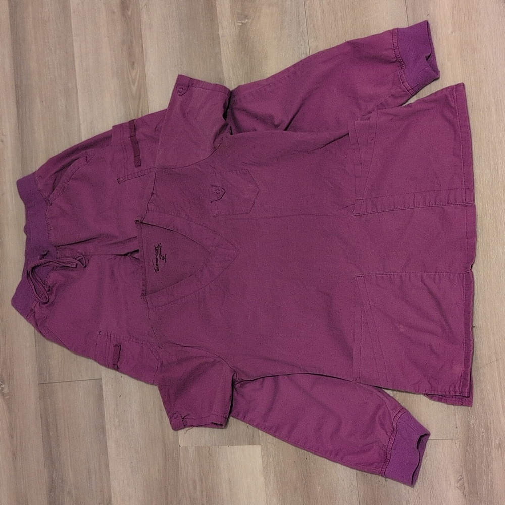 Butter-soft Solid Purple Scrub Set - XS